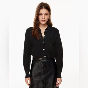 Aritzia merino wool and cotton cropped cardigan